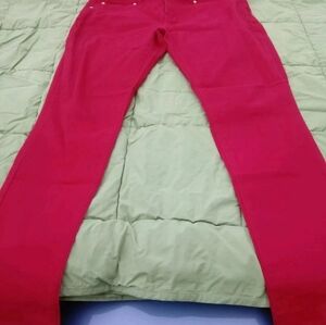 IMAN Global chic Curve Luxury Denim Ankle Pant Slimming Red 6 Short NEW 546-857